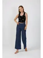 Kalın Askılı Body Bol Paça Kadın Pantolon 2li Takım Siyah Akbeniz 4221 Siyah